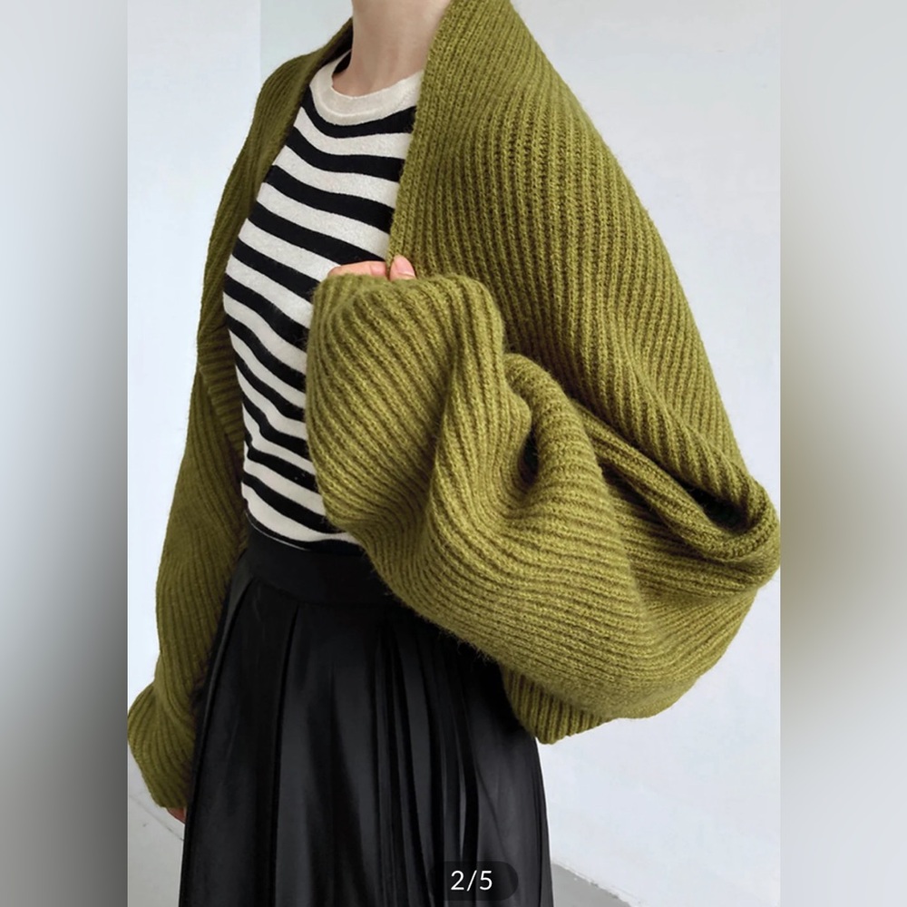 Commense Solid Open-Front Shrug Sweater, LARGE NWT